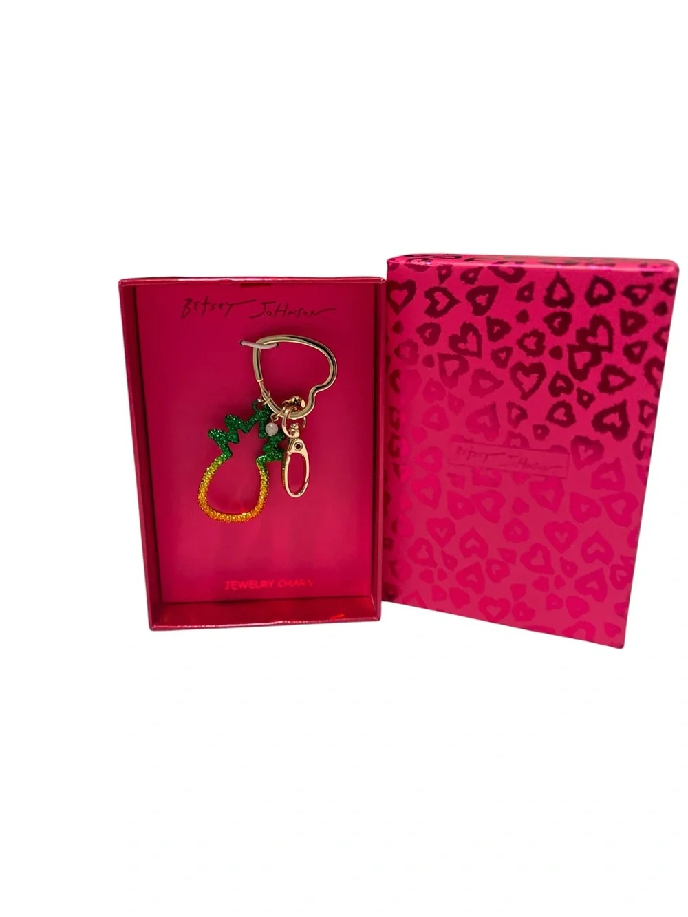 Betsey Johnson Pineapple Bag Charm Keychain Boxed